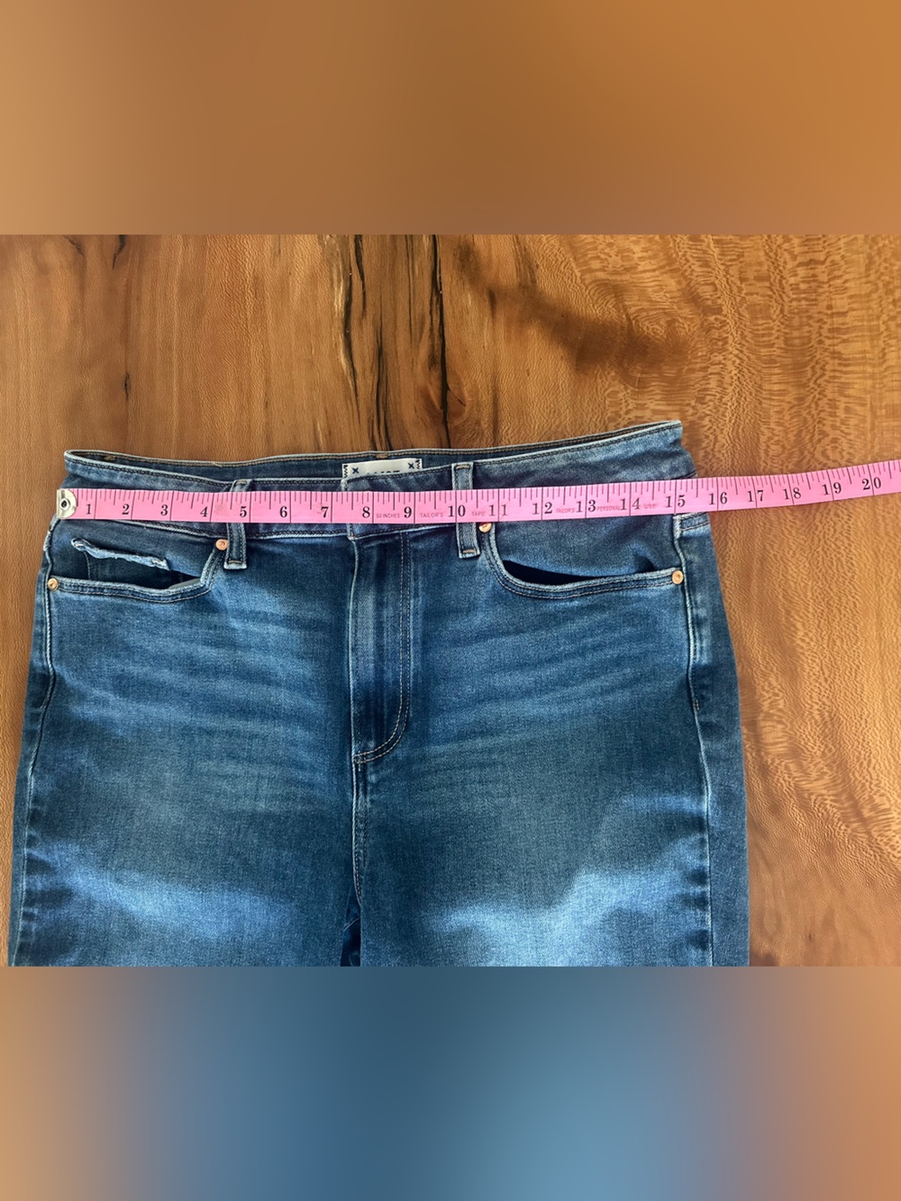 PAIGE Hoxton Ankle Ragged Frayed Hem Skinny Jeans Medium Wash Women's | Size 31 - Picture 10 of 15